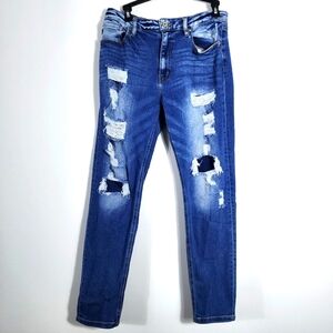 KanCan Jeans Womens Size 31 Skinny Distress Medium Wash Maurices Blue